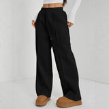 European And American-style Casual Women's Solid-color Low-rise Wide-leg Pants