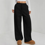 European And American-style Casual Women's Solid-color Low-rise Wide-leg Pants