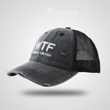 Couple's Letter Embroidered Washed Mesh Baseball Cap