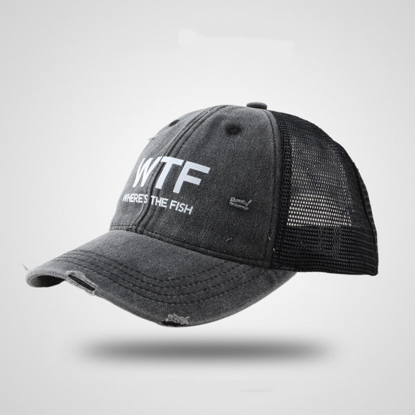 Couple's Letter Embroidered Washed Mesh Baseball Cap