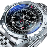 Casual Hollow Multi-function Large Dial Mechanical Watch