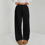 European And American-style Casual Women's Solid-color Low-rise Wide-leg Pants