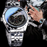 Casual Hollow Multi-function Large Dial Mechanical Watch