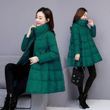 Women's Winter Cotton Coat With A Stand-up Collar And Padded Hem